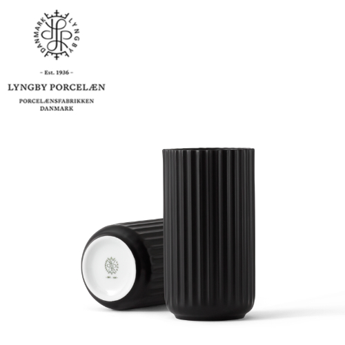 Lyngby Porcelaen ベース・ブラック　H12cm